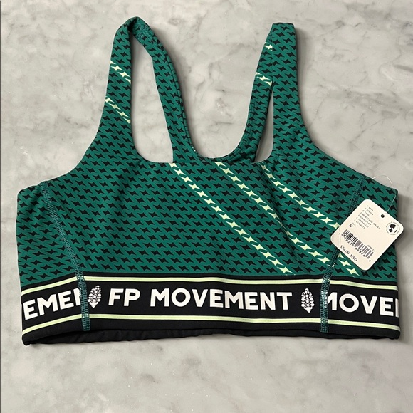 Free People FP Movement never better heritage green logo legging sports bra. NWT - Picture 6 of 13